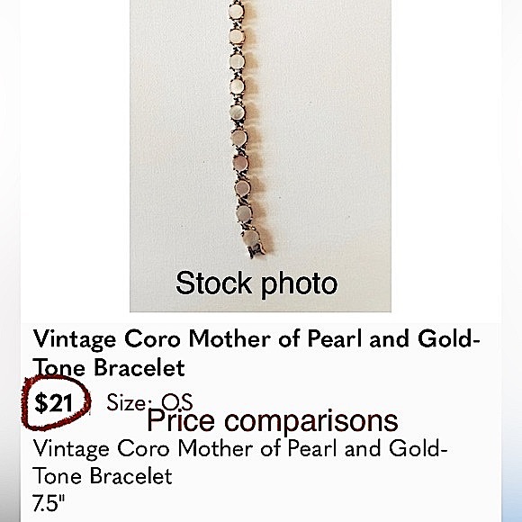 Coro vintage mother of pearl bracelet with a fold over clasp - Picture 12 of 16